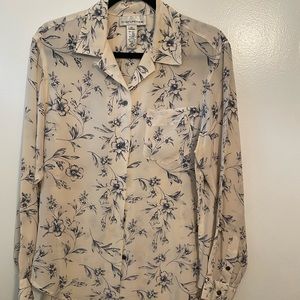 Evan Picone size 10 Ladies Vintage Shirt, blue and cream, used, good condition